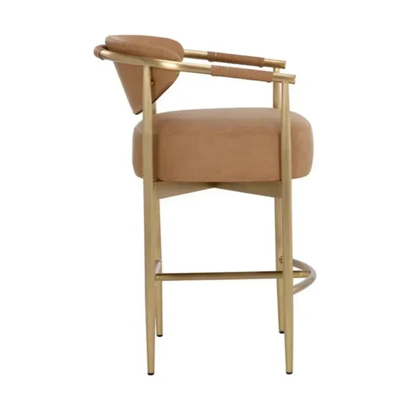 Heloise Leather Counter Stool - LOOMLAN - SUNPAN - Counter Stools