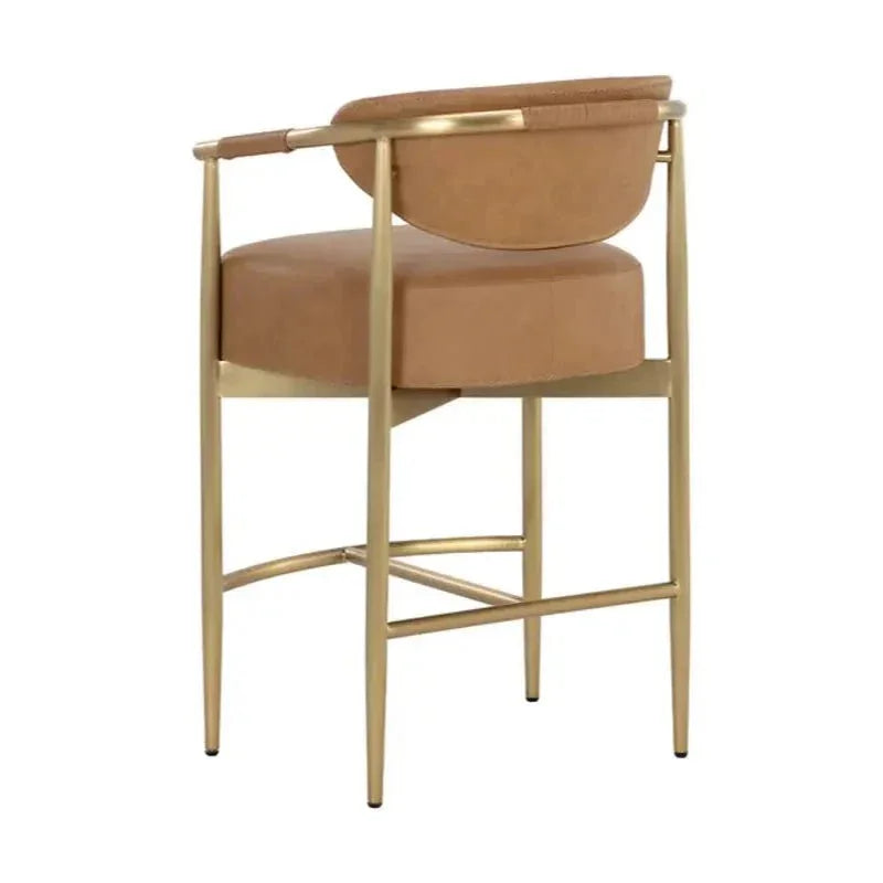 Heloise Leather Counter Stool - LOOMLAN - SUNPAN - Counter Stools