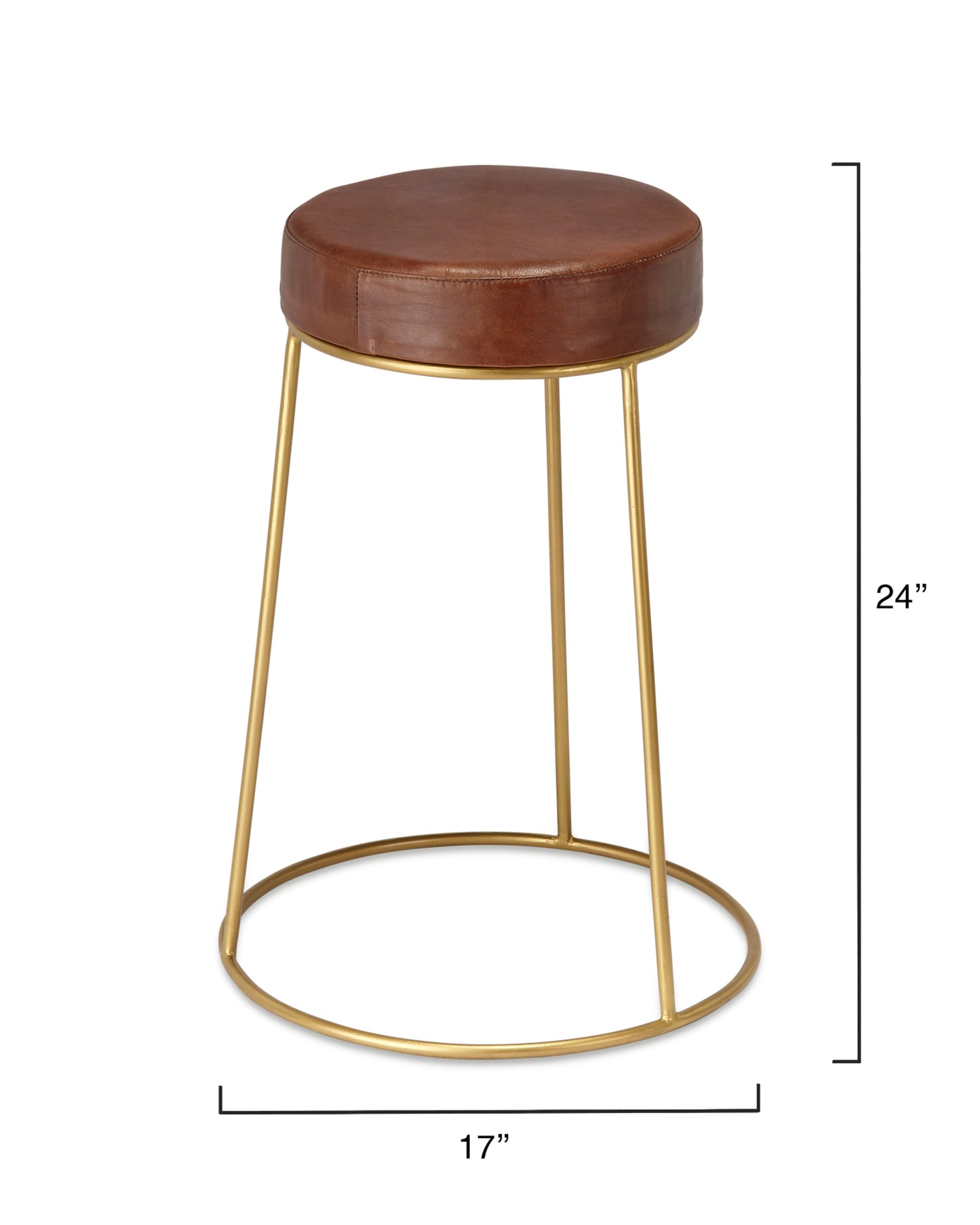 Henry Round Leather Counter Stool-Counter Stools-Jamie Young-Sideboards and Things