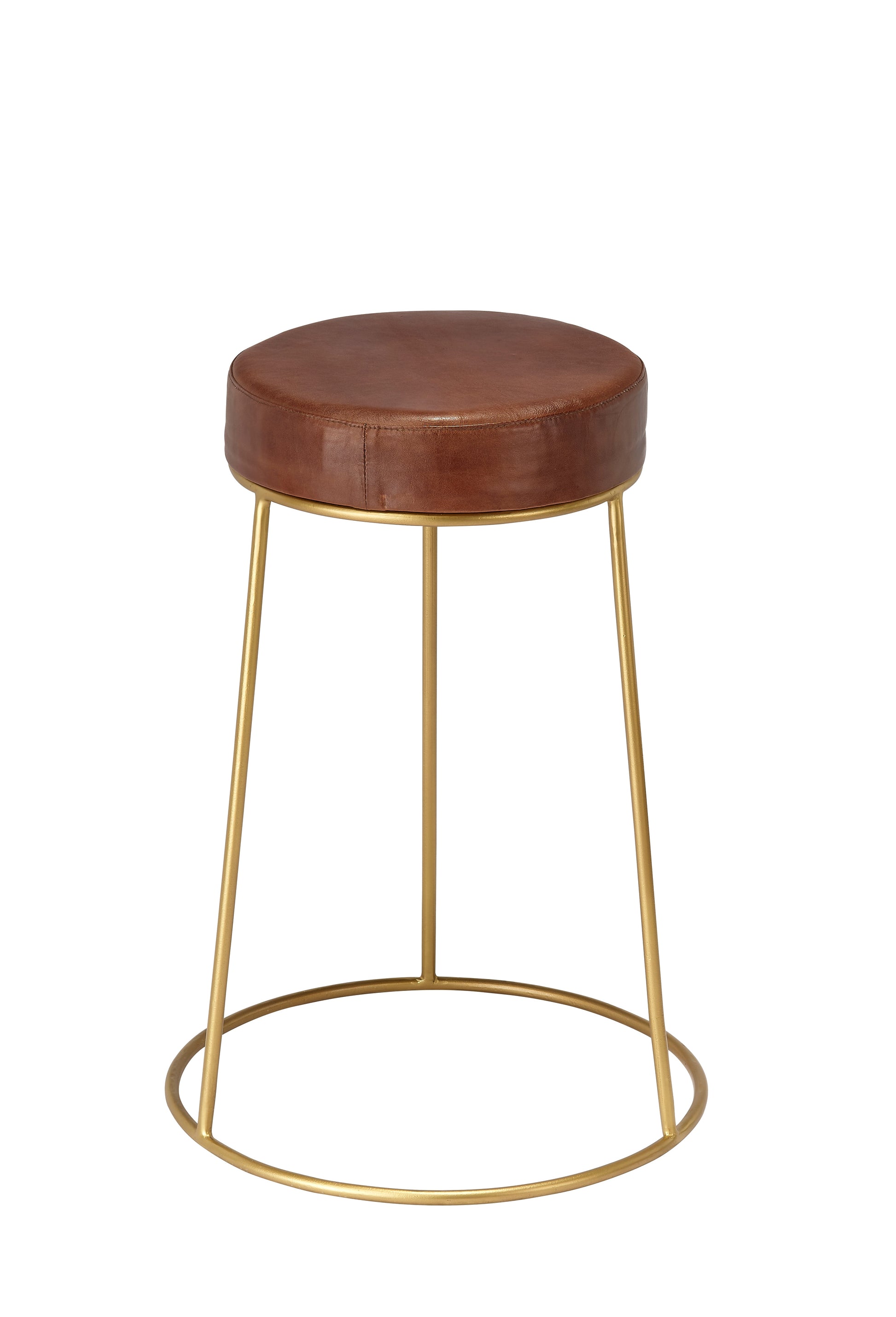 Henry Round Leather Counter Stool-Counter Stools-Jamie Young-Sideboards and Things