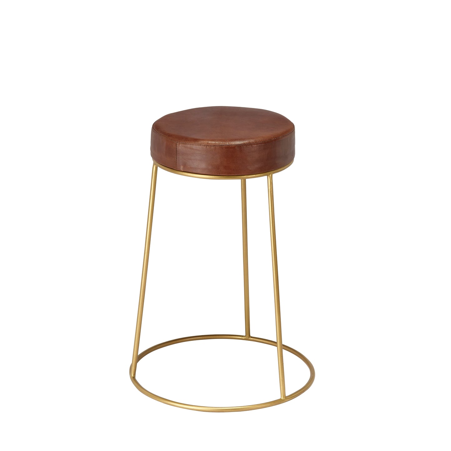 Henry Round Leather Counter Stool-Counter Stools-Jamie Young-Sideboards and Things