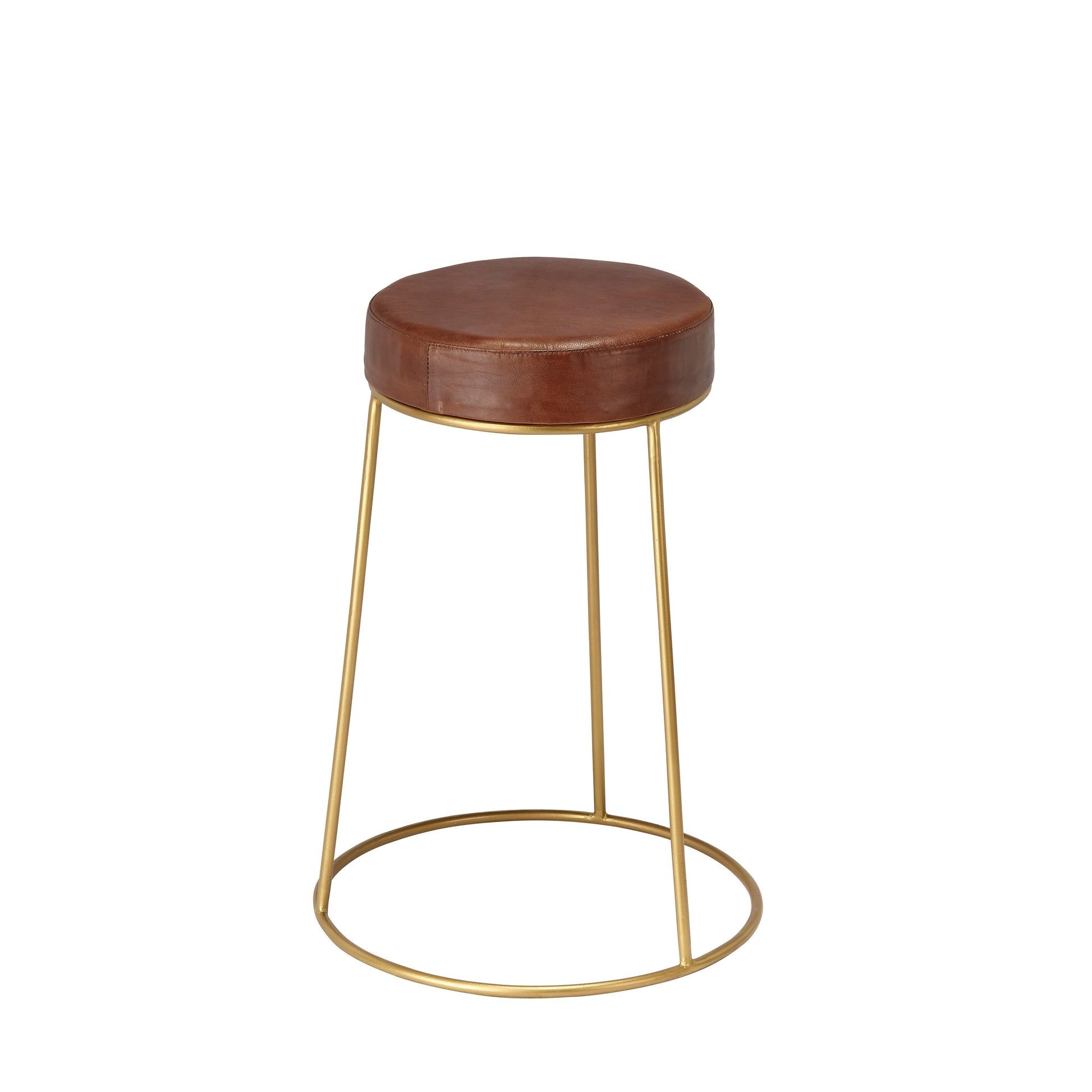 Henry Round Leather Counter Stool-Counter Stools-Jamie Young-Sideboards and Things