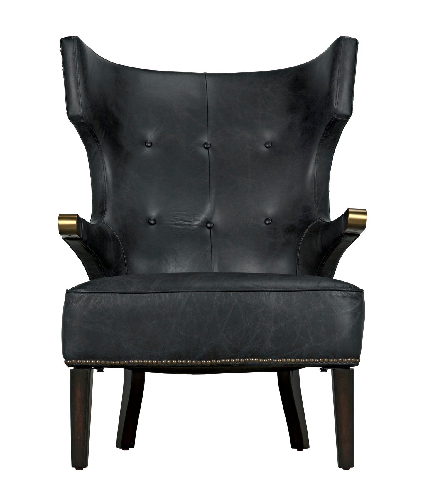 Heracles Chair, Leather-Accent Chairs-Noir-Sideboards and Things