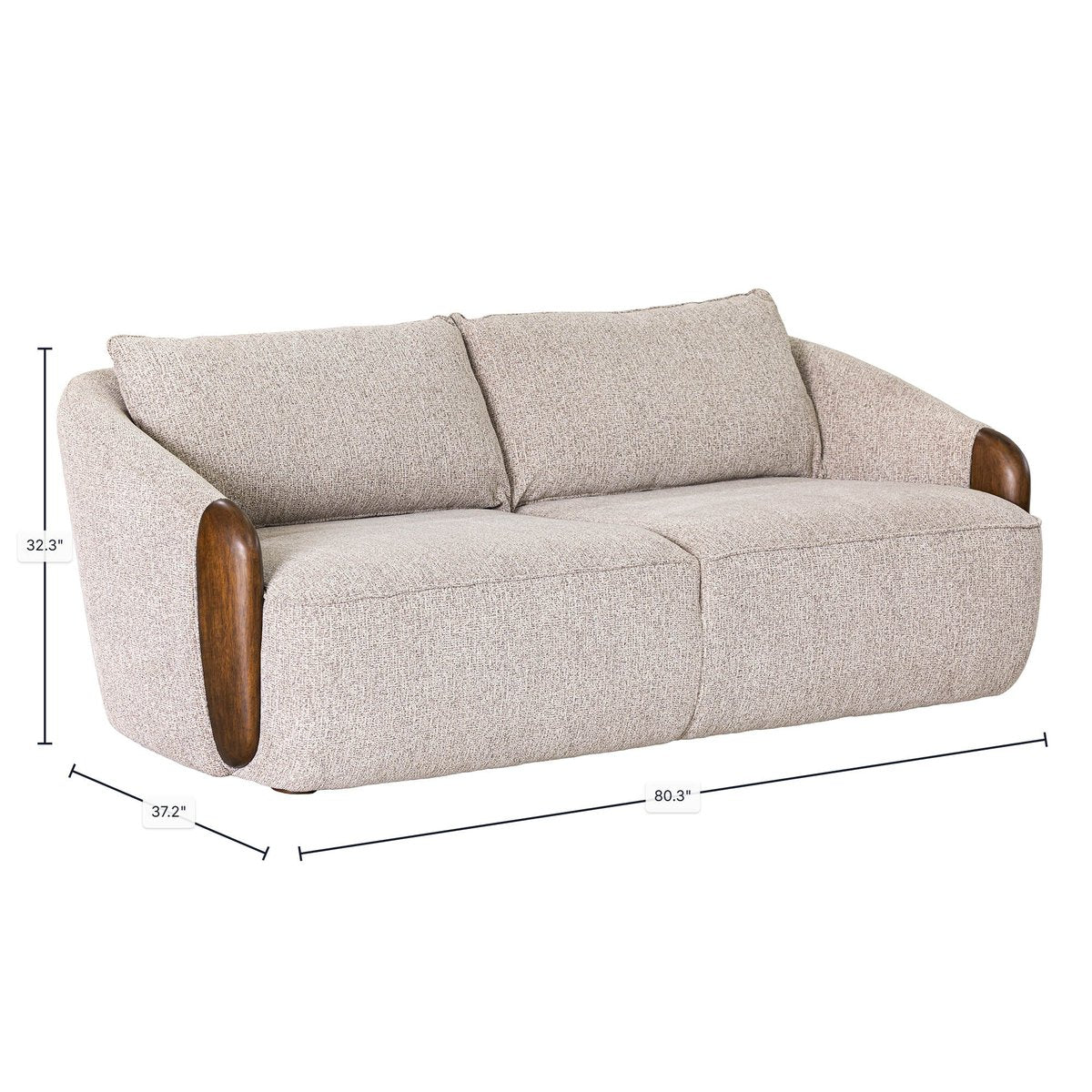 LH Home Heritage Beige Fabric Sofa