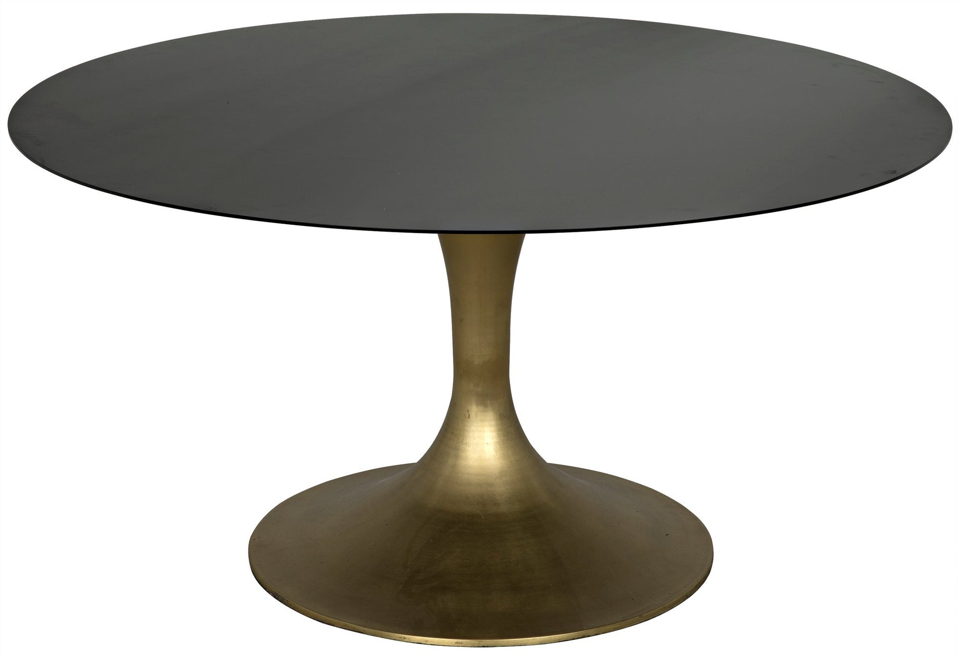 Herno Steel Round Dining Table With Brass Finished-Dining Tables-Noir-Sideboards and Things