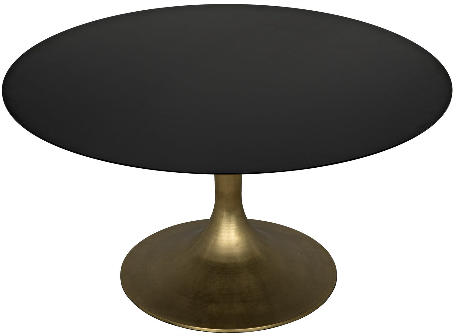 Herno Steel Round Dining Table With Brass Finished-Dining Tables-Noir-Sideboards and Things