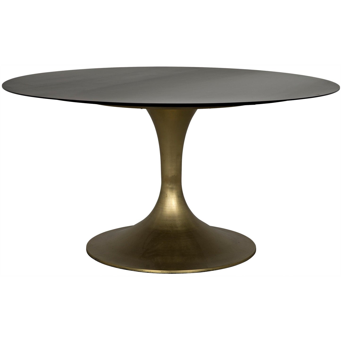 Herno Steel Round Dining Table With Brass Finished-Dining Tables-Noir-Sideboards and Things