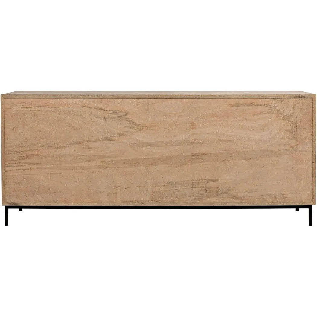 Herringbone Wood and Steel Sideboard