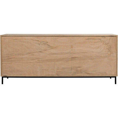 Herringbone Wood and Steel Sideboard