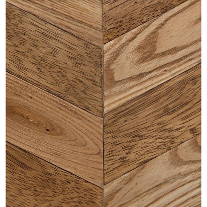 Herringbone Wood and Steel Sideboard