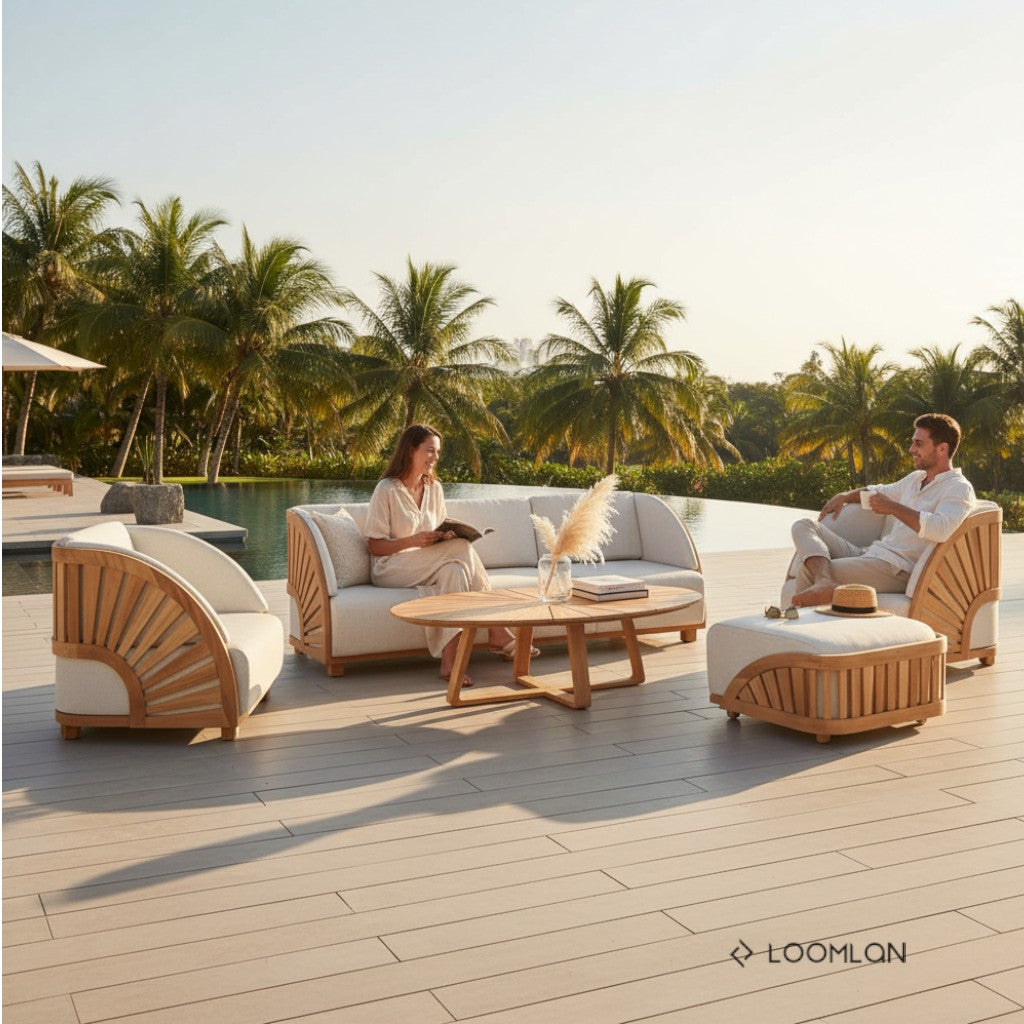 HiTeak HiTeak Solis Deep Seating Outdoor Ottoman