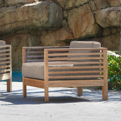 HiTeak Summer Teak Outdoor Accent Chair with Sunbrella