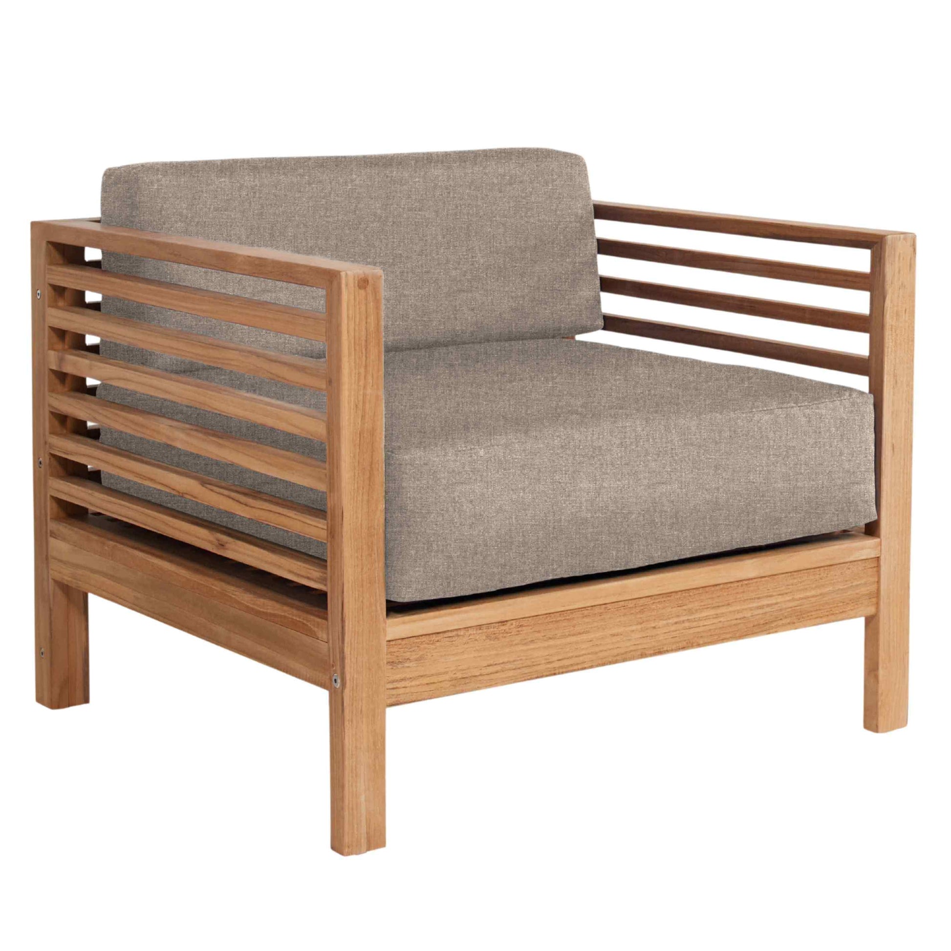 HiTeak Summer Teak Outdoor Accent Chair with Sunbrella
