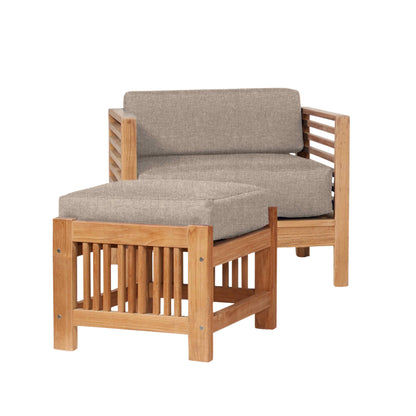HiTeak Summer Teak Outdoor Accent Chair with Sunbrella