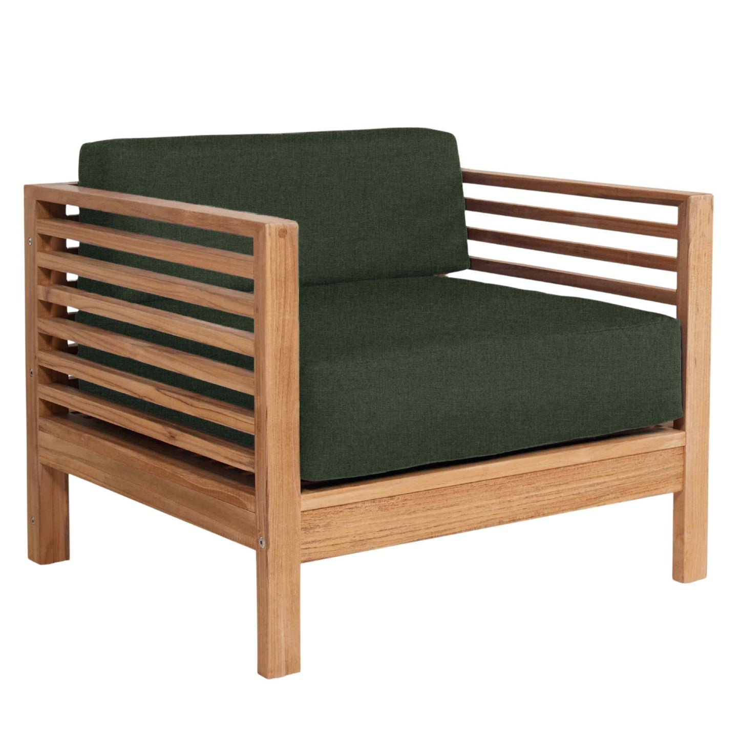 HiTeak Summer Teak Outdoor Accent Chair with Sunbrella