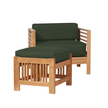 HiTeak Summer Teak Outdoor Accent Chair with Sunbrella