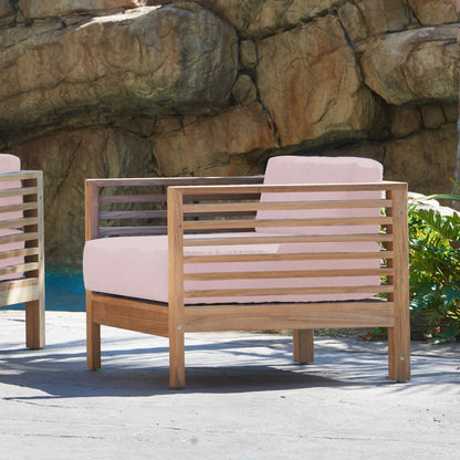 HiTeak Summer Teak Outdoor Accent Chair with Sunbrella