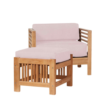 HiTeak Summer Teak Outdoor Accent Chair with Sunbrella