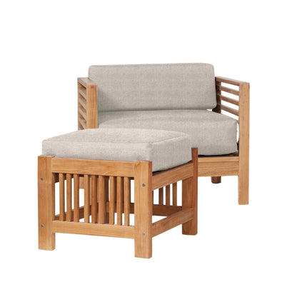 HiTeak Summer Teak Outdoor Accent Chair with Sunbrella