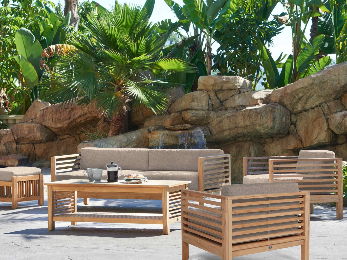 Summer Teak Outdoor Sofa with Sunbrella