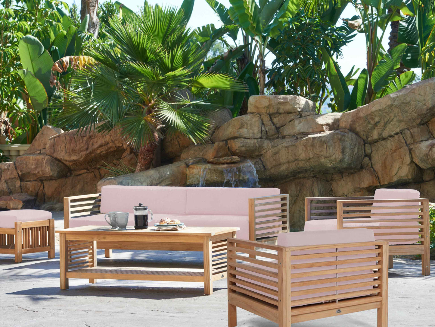 Summer Teak Outdoor Sofa with Sunbrella