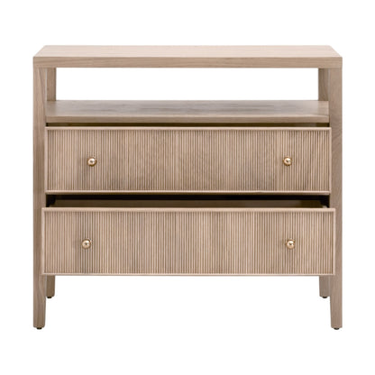 Highland Open Shelf 2-Drawer Nightstand