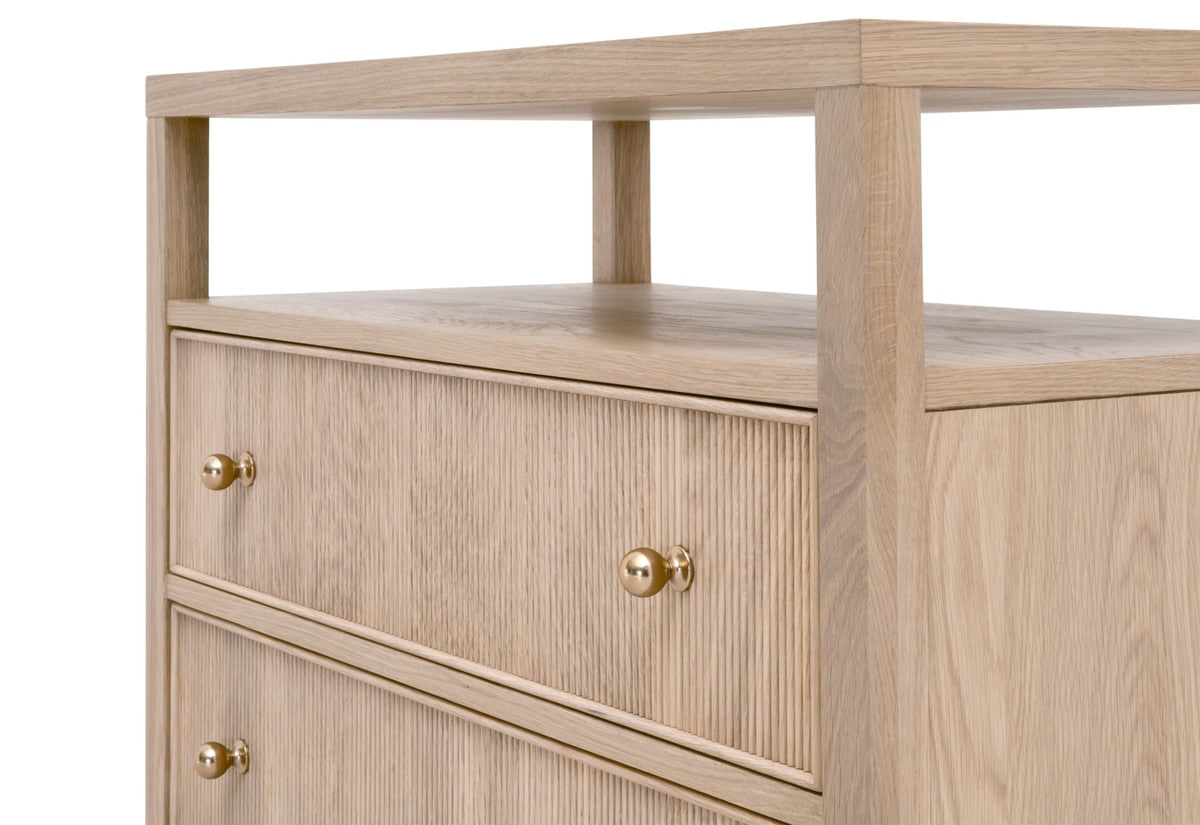 Highland Open Shelf 2-Drawer Nightstand
