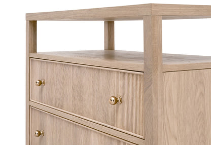 Highland Open Shelf 2-Drawer Nightstand