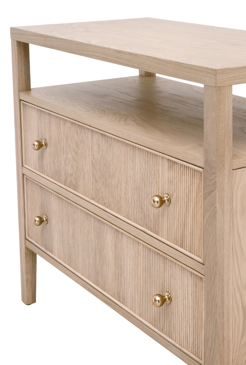 Highland Open Shelf 2-Drawer Nightstand