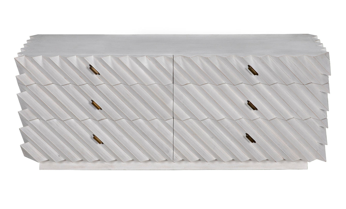 Hikaru Wood and Brass White Dresser-Dressers-Noir-Sideboards and Things