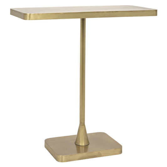 Hild Steel Rectangle Side Table With Brass Finish-Side Tables-Noir-Sideboards and Things