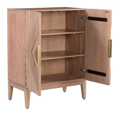 Zuo Modern Hira Two Doors Natural Wooden Cabinet