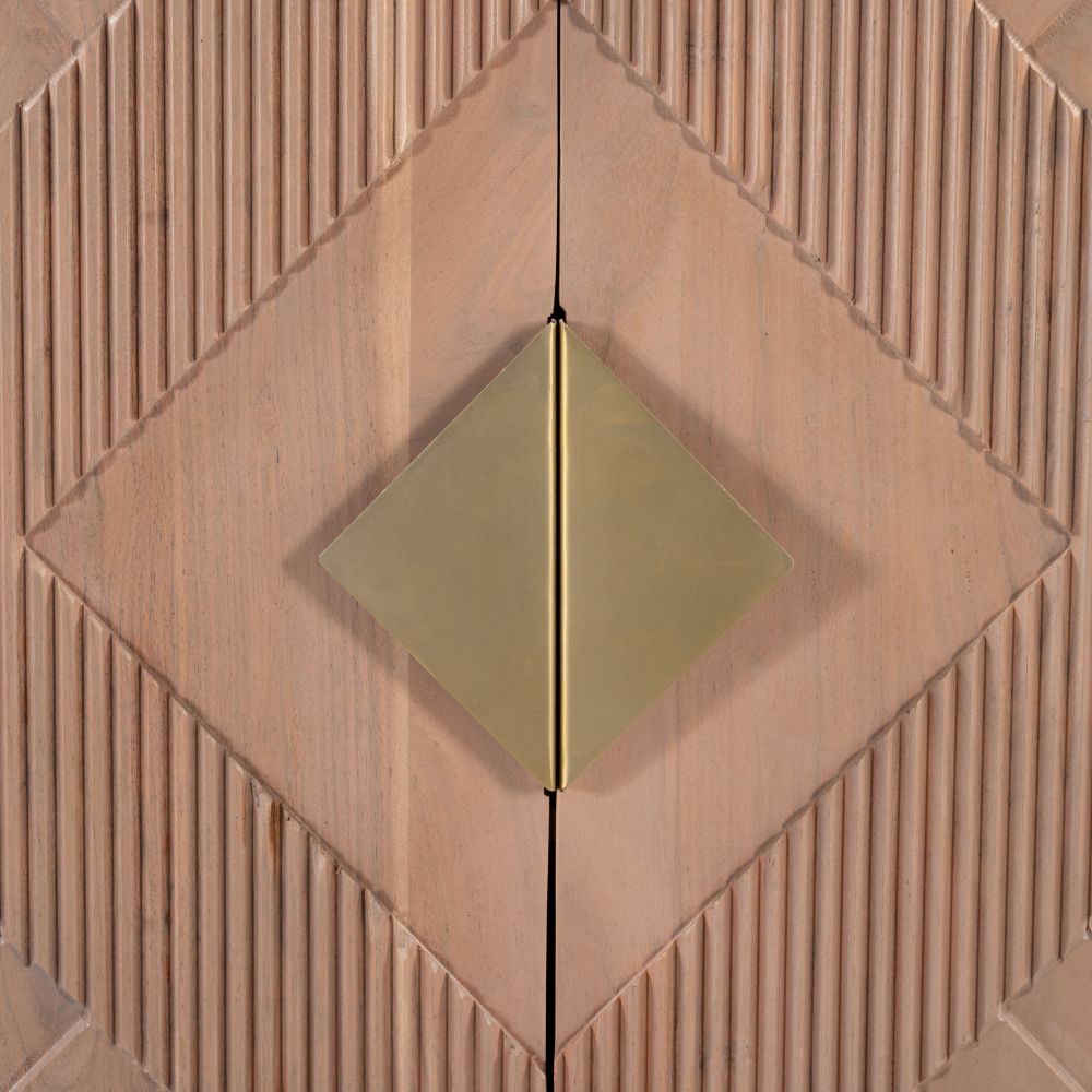 Zuo Modern Hira Two Doors Natural Wooden Cabinet