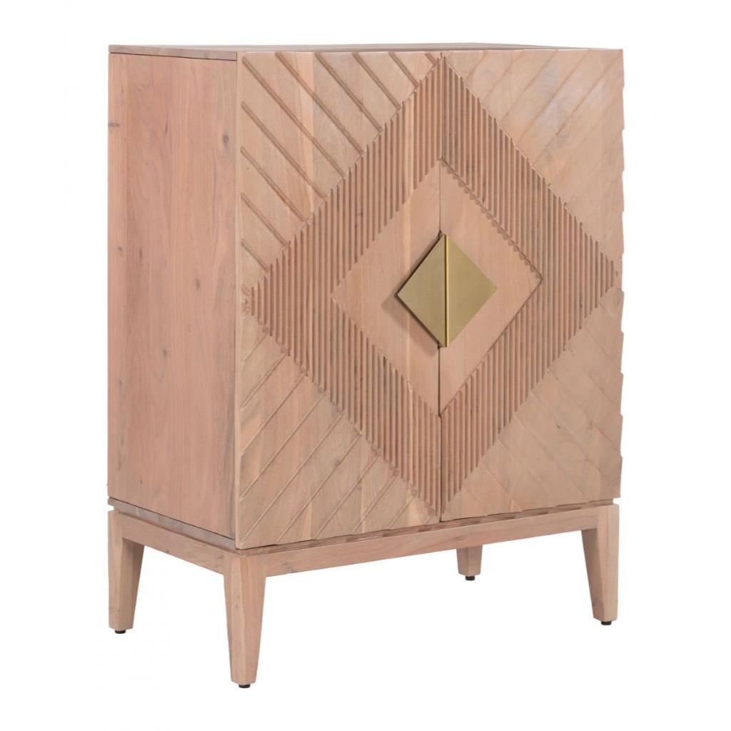 Zuo Modern Hira Two Doors Natural Wooden Cabinet