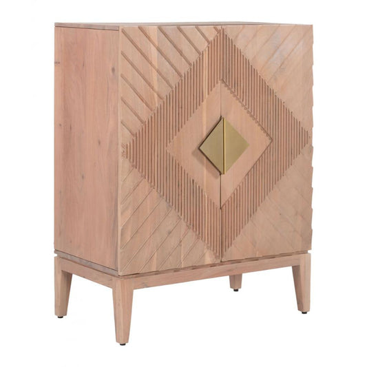 Zuo Modern Hira Two Doors Natural Wooden Cabinet
