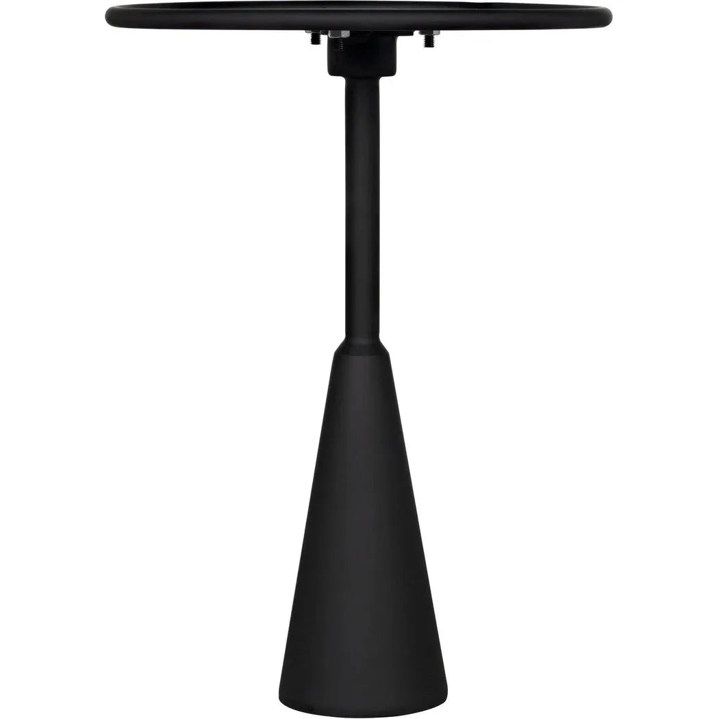 Noir Hiro Black Steel Round Side Table