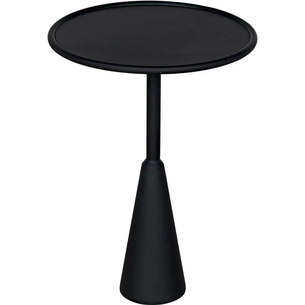 Noir Hiro Black Steel Round Side Table
