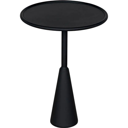 Noir Hiro Black Steel Round Side Table
