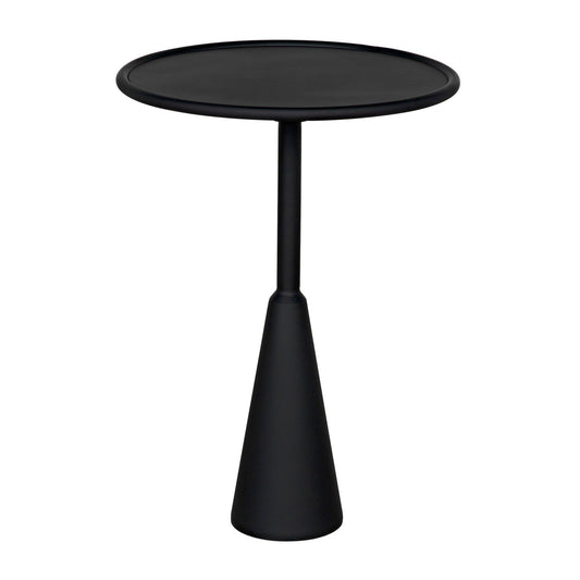 Hiro Black Steel Round Side Table-Side Tables-Noir-Sideboards and Things