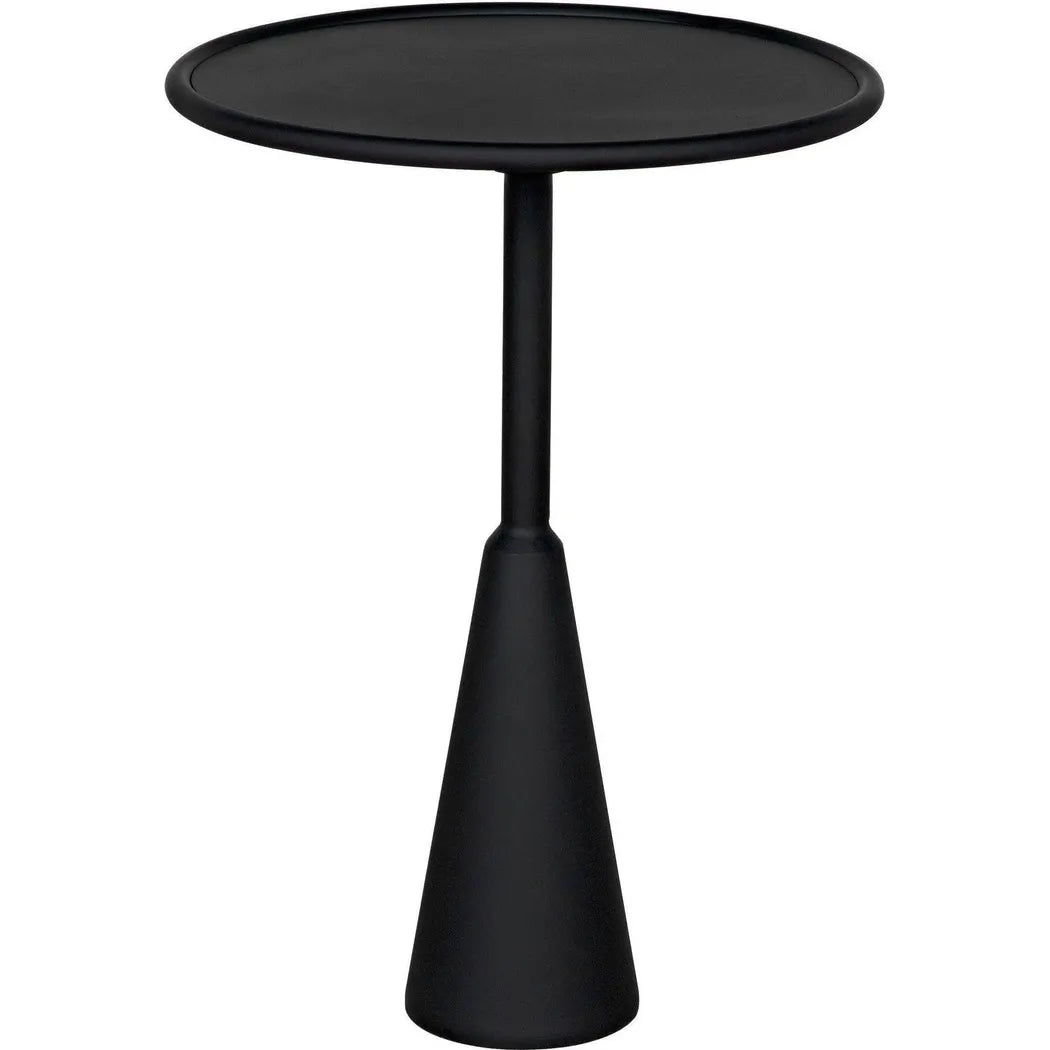 Noir Hiro Black Steel Round Side Table