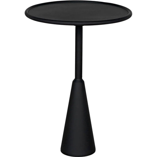Noir Hiro Black Steel Round Side Table