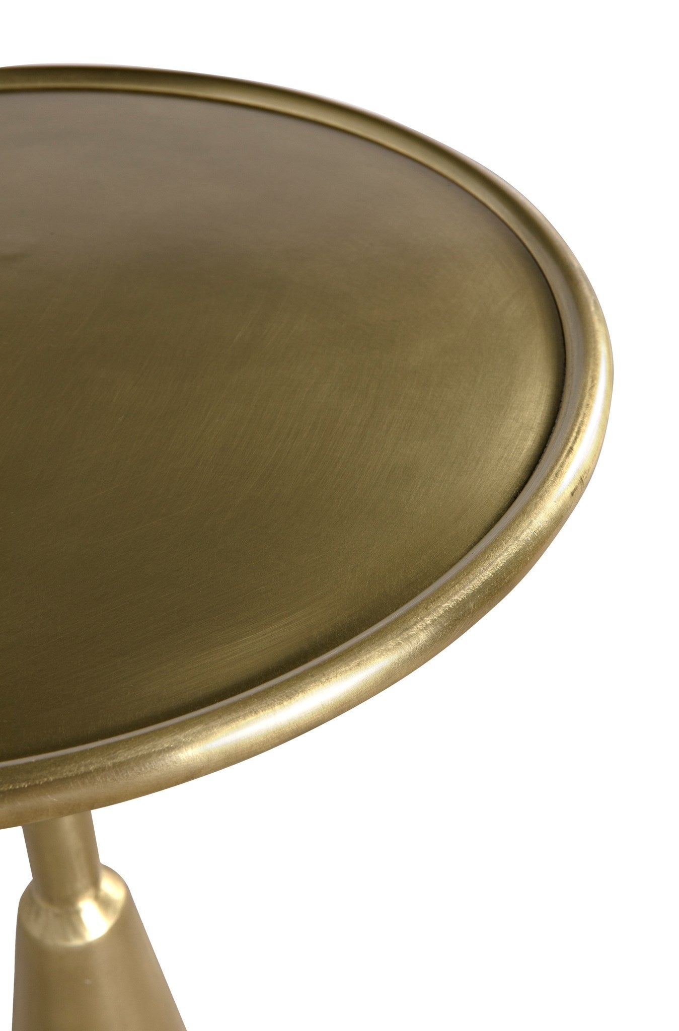 Hiro Steel Round Side Table With Brass Finish-Side Tables-Noir-Sideboards and Things