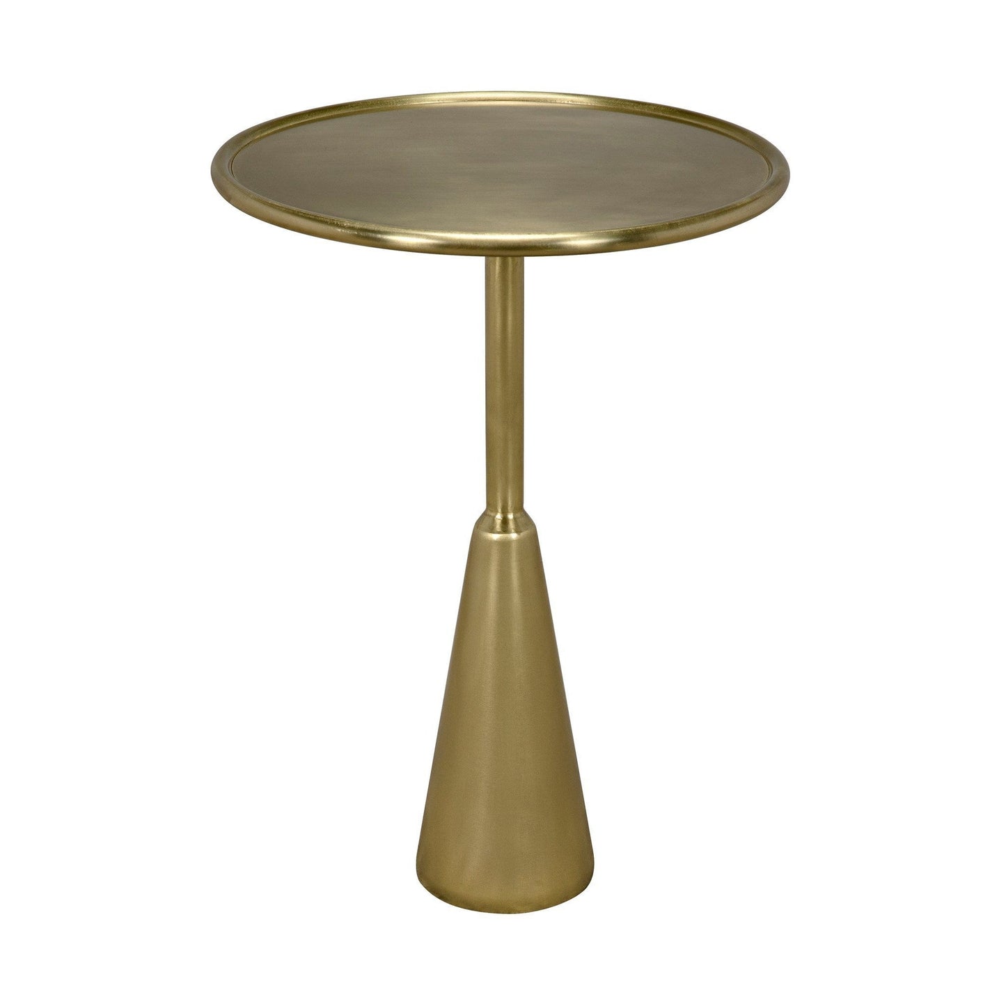 Hiro Steel Round Side Table With Brass Finish-Side Tables-Noir-Sideboards and Things