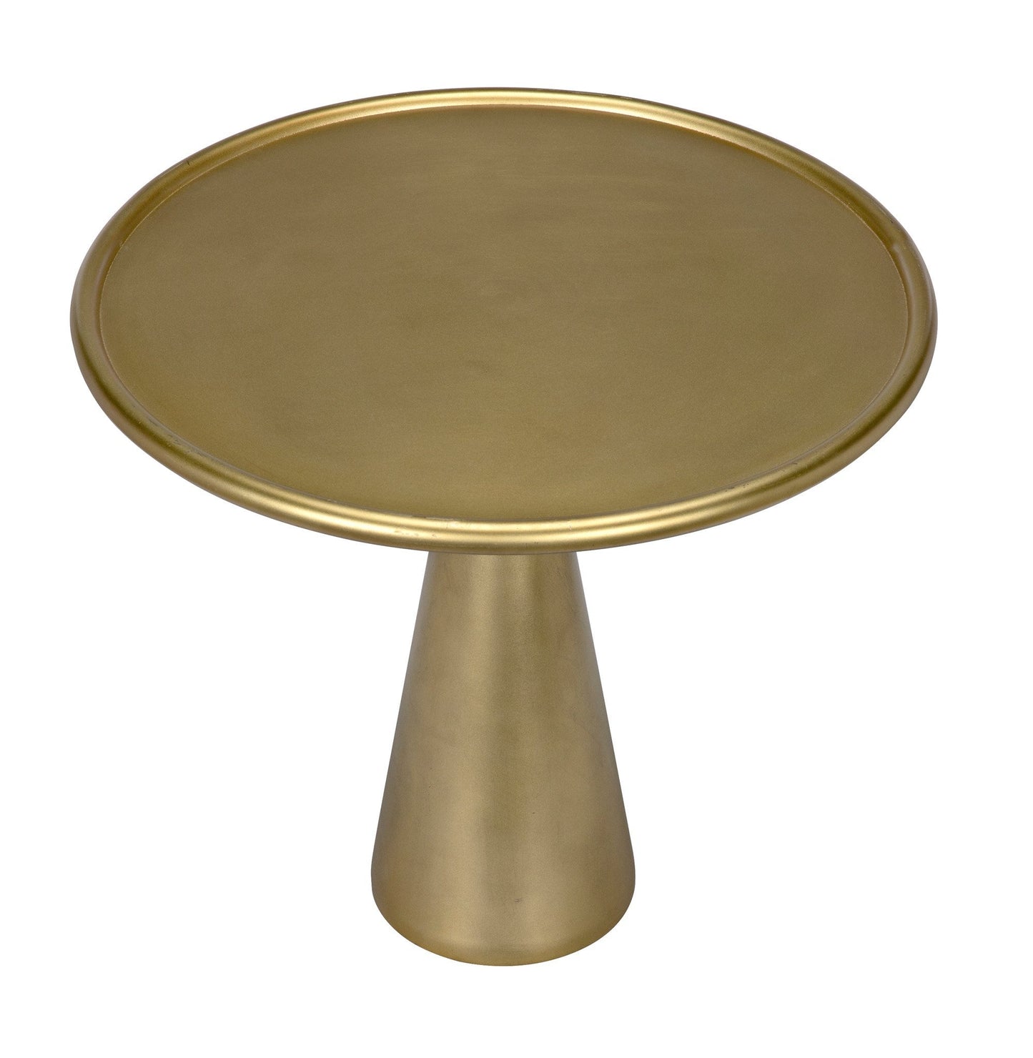 Hiro Steel Short Round Side Table With Brass Finish-Side Tables-Noir-Sideboards and Things