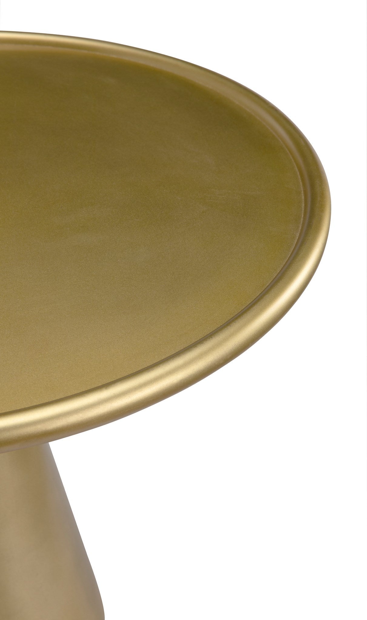 Hiro Steel Short Round Side Table With Brass Finish-Side Tables-Noir-Sideboards and Things