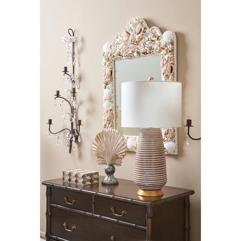 Chelsea House Hive Drum Shade Antique Gold Leaf Base Table Lamp