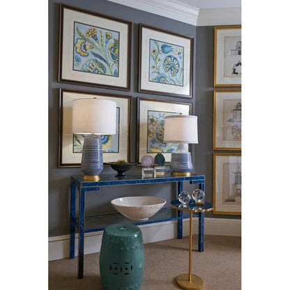 Chelsea House Hive Drum Shade Antique Gold Leaf Base Table Lamp