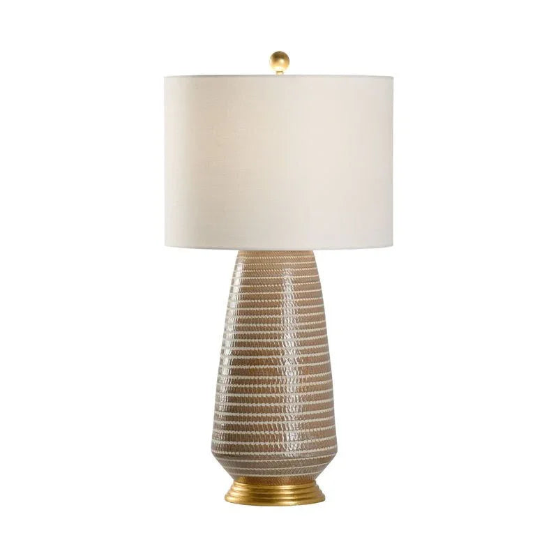 Chelsea House Hive Drum Shade Antique Gold Leaf Base Table Lamp