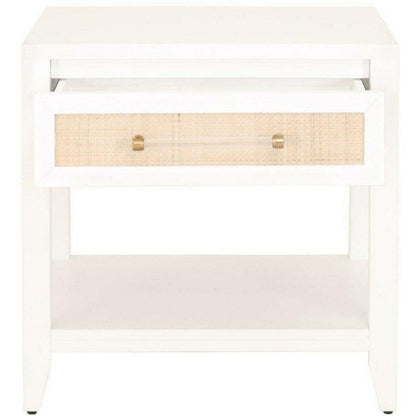 Holland 1-Drawer Side Table With Drawers White Natural Rattan Side Tables Sideboards and Things By Essentials For Living