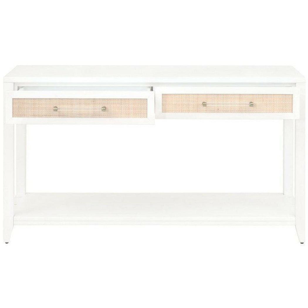 Holland 2-Drawer Console Table With Drawers White Rattan Console Tables Sideboards and Things By Essentials For Living